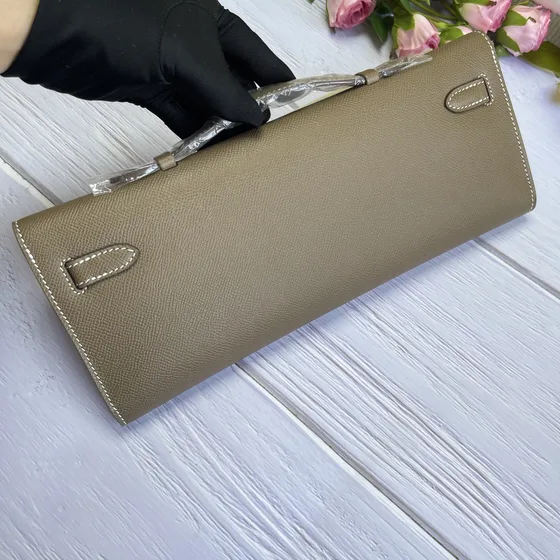 Hermes Kelly Longue To Go Etoupe Lommebok