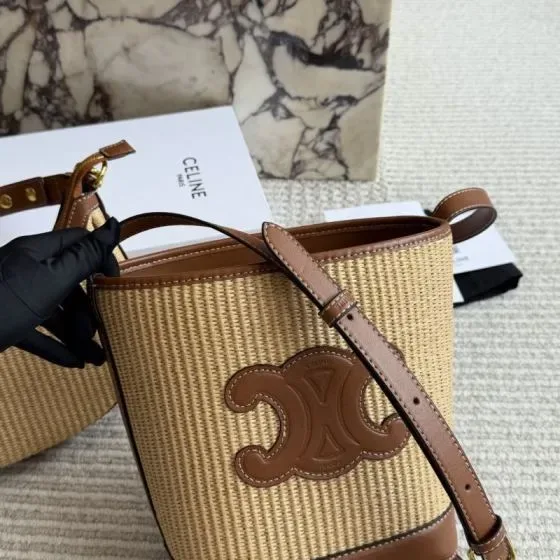 Celine Triomphe Beige Brun Crossbody