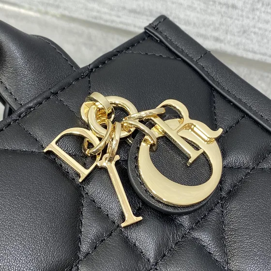 Dior Lady Dior Book Tote Mini Preto Alça superior