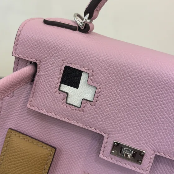 Hermes Kelly Doll Picto Rosa Alça superior
