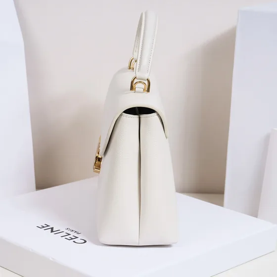 Celine Triomphe Top Handle Bag أبيض Top Handle