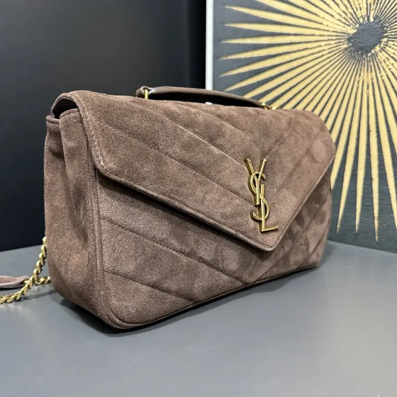 YSL Cassandre Envelope Chain Bag Brown Shoulder Bag