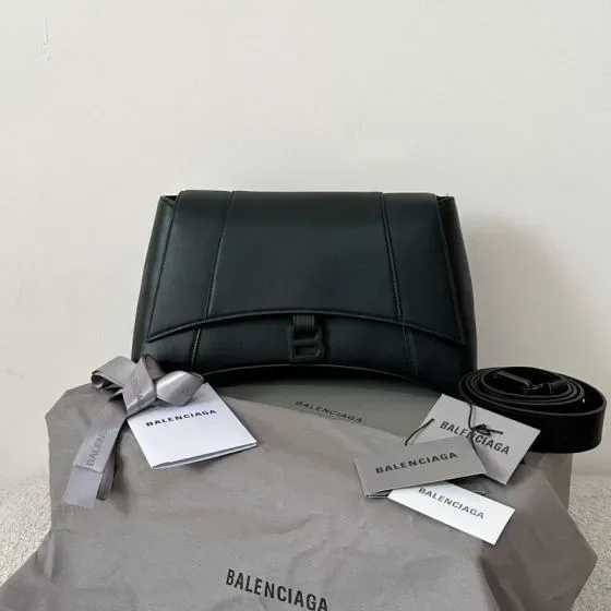 Balenciaga Downtown Hourglass Shoulder Bag Black Shoulder Bag