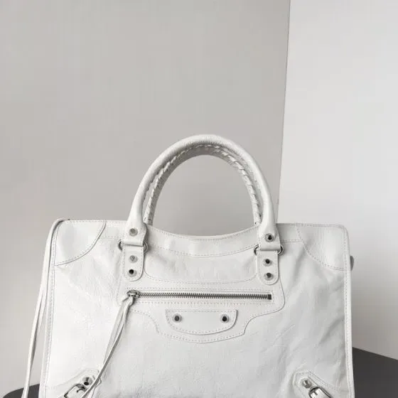 Balenciaga City White Top Handle