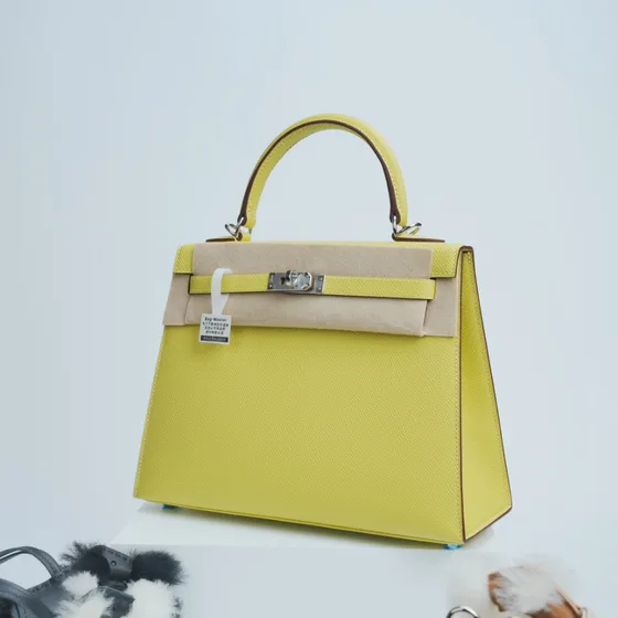 Hermes Kelly 25 Lemon Gelb Henkel