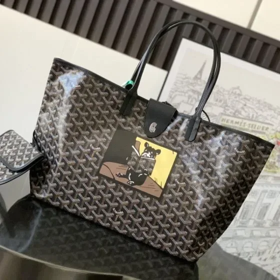 Goyard Saint Louis Black Tote Bag