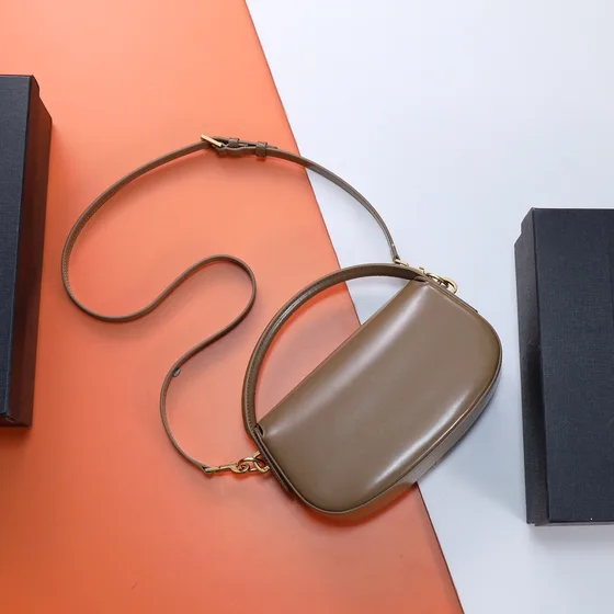 YSL Voltaire Mini Shoulder Bag Dark Taupe Crossbody