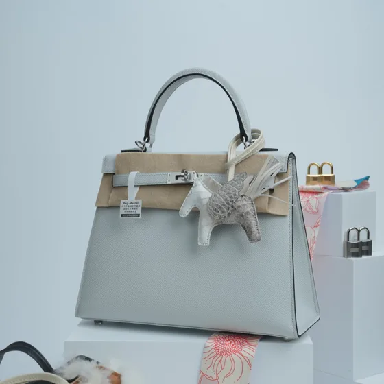 Hermes Kelly 25 Light Blå 25cm Tophåndtak