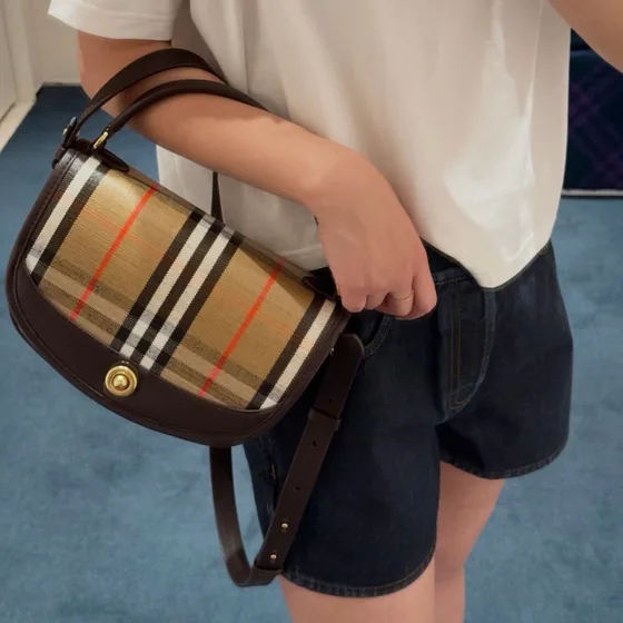 Burberry Check Alça superior Bolsa transversal Bege/Marrom Crossbody