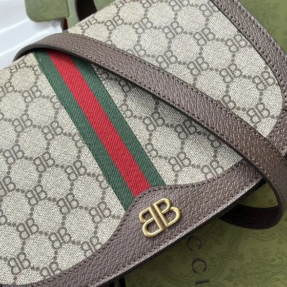 Balenciaga The Hacker Project Bb Monogram Web Bag Beige Brown Crossbody