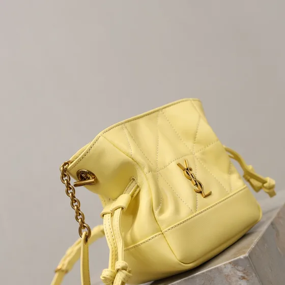YSL Le Maillon Mini Borsa a secchiello Giallo Crossbody