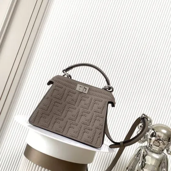 Fendi Peekaboo Iseeu Petite Gray Top Handle