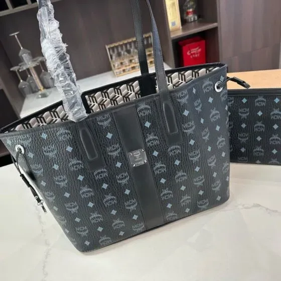MCM Toni Shopper Tote Black Tote Bag