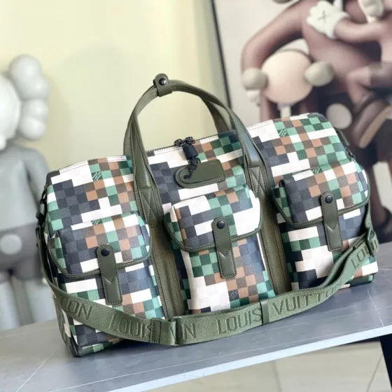 Louis Vuitton Keepall 55 Green pixel Damier 55 x 27 x 20 travel