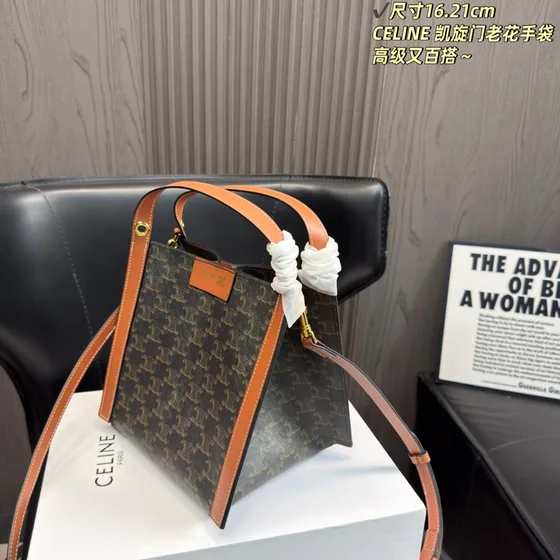 Celine Triomphe Braun 16*21cm Schultertasche
