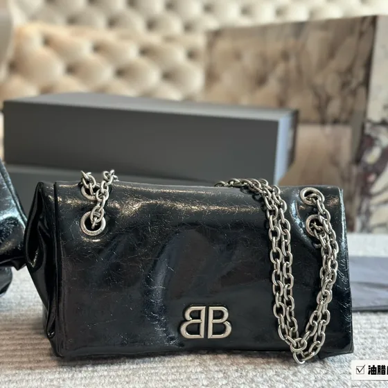 Balenciaga Monaco Chain Bag Preto Bolsa de ombro