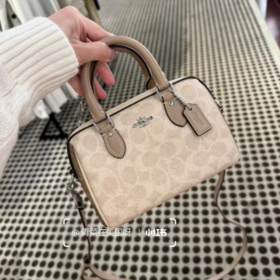 Coach Rowan Satchel Beige Top Handle