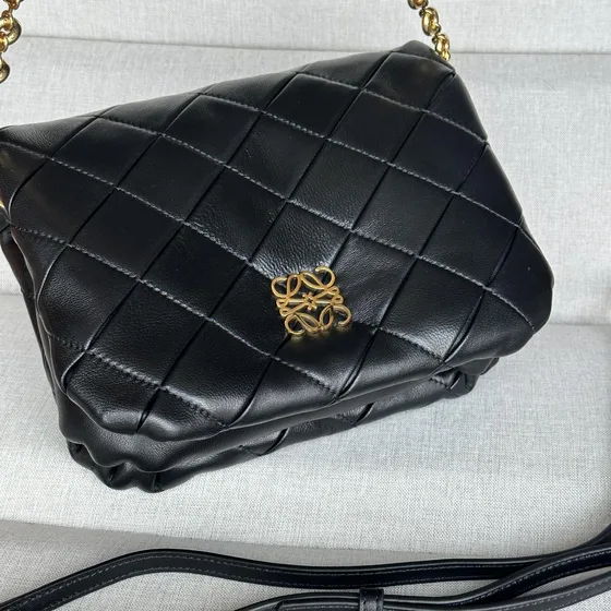Loewe Goya Puffer Quilted Bag Nero Borsa a spalla