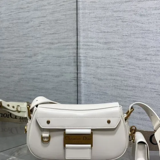 Dior Dior Medium Double Saddle Bag Hvid Skuldertaske