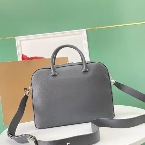 Burberry Briefcase Dark gray leather business