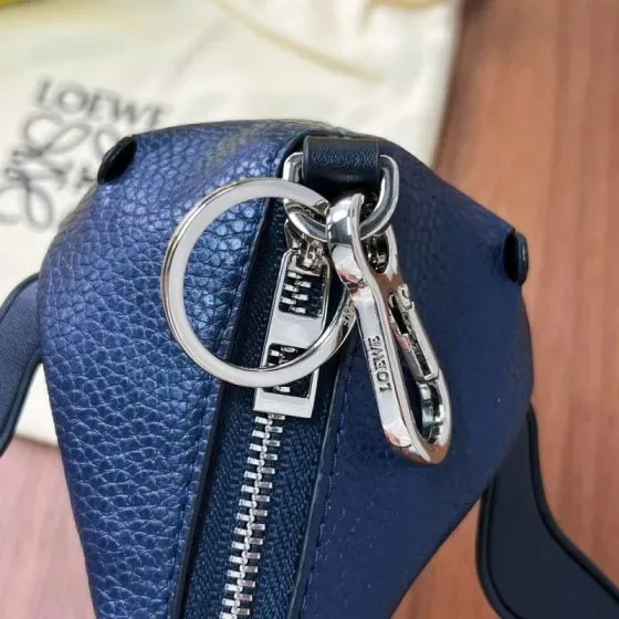 Loewe Elephant Charm Pouch Navy Blue Pouch