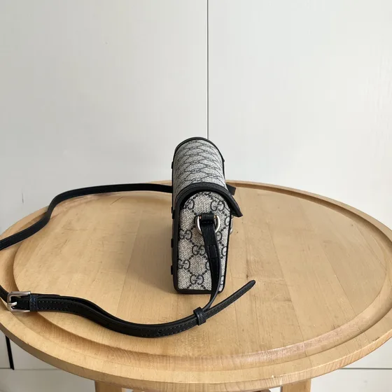 Gucci Horsebit 1955 Mini Borsa a spalla 699296 Beige/Nero 18/12/5cm Crossbody