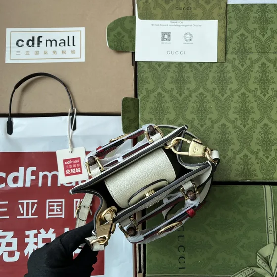 Gucci Gg Marmont Mini Shoppertasche Off-Weiß Shoppertasche