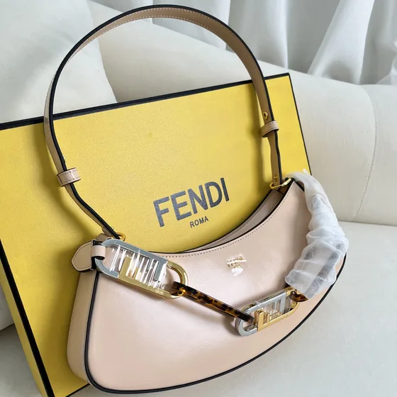 Fendi O Lock Swing Light Pink Shoulder Bag