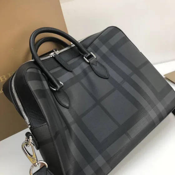 Burberry London Briefcase Black Check business