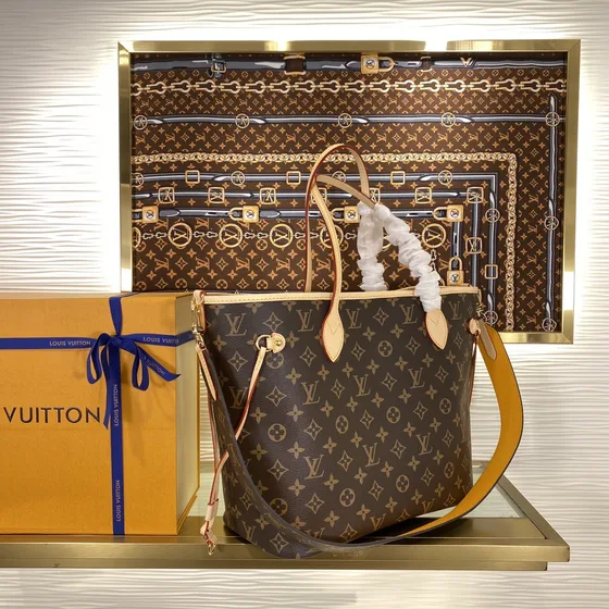 Louis Vuitton Neverfull Brown Tote Bag
