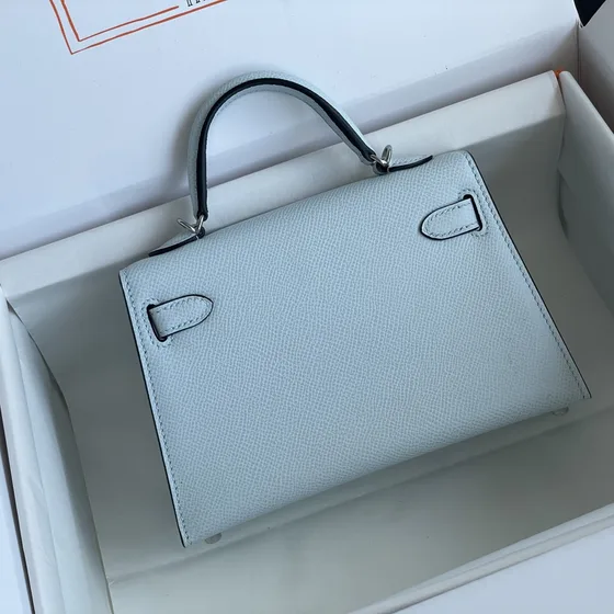 Hermes Mini Kelly Light Azul Asa superior
