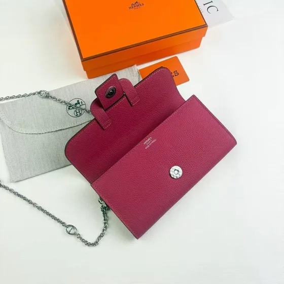 Hermes Constance Long To Go Rose Viola Woc
