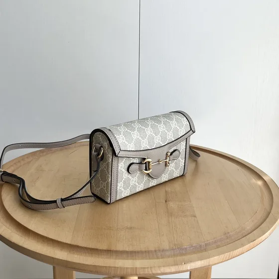 Gucci Gucci Horsebit 1955 Mini Bag Beige Grey 18 12 5cm Crossbody