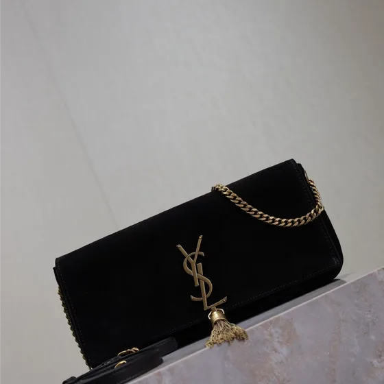 YSL Cassandre Tassel Chain Tegnebog Sort Woc