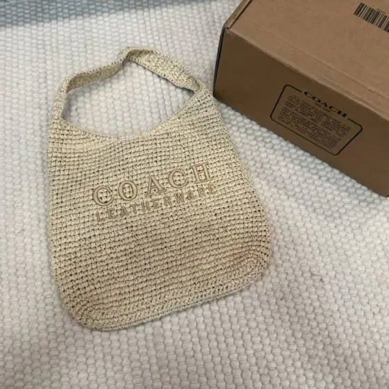 Coach Leatherware Crochet Hobo Beige Hobo