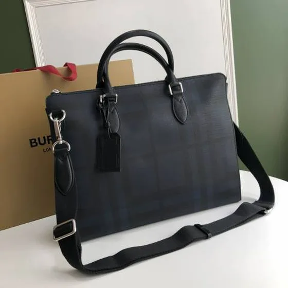 Burberry Briefcase Dark plaid small business