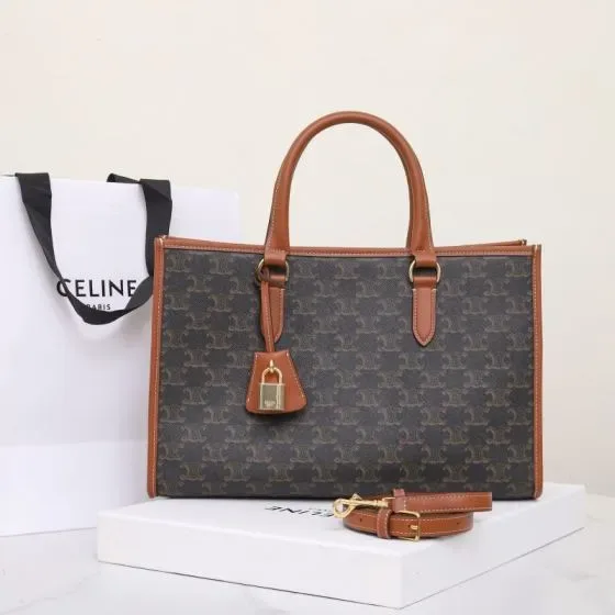 Celine Horizontal Cabas Brown Tote Bag