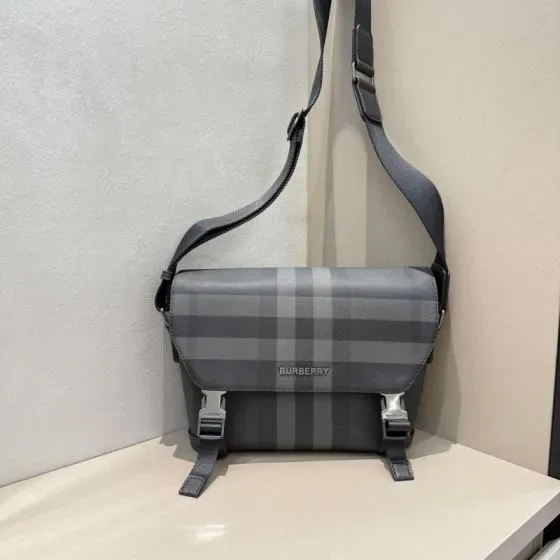 Burberry Check Crossbody Bag Grey Crossbody