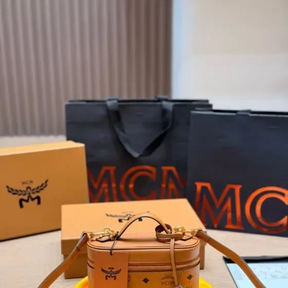 MCM Aren Visetos Crossbody Cognac Crossbody