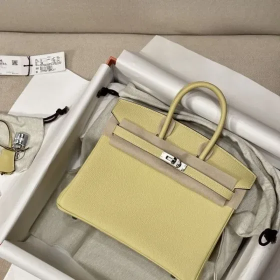 Hermes Birkin 25 Jaune Poussin Top Handle