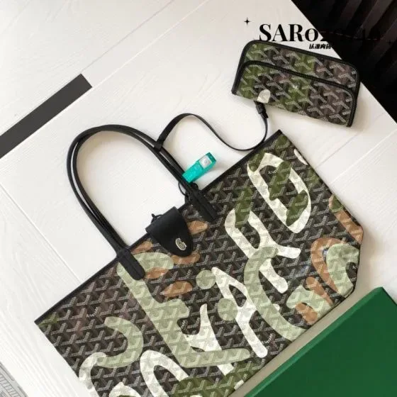 Goyard Saint Louis Pm Lettres Camouflage Multicolor Camouflage Tote Bag
