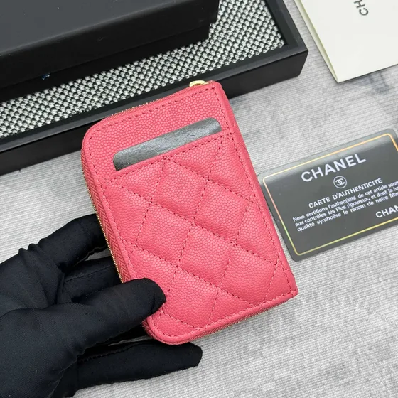 Chanel Zip Card Holder Fuchsia Card Holder