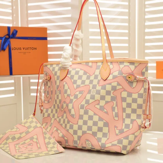 Louis Vuitton Neverfull Pink Tote Bag