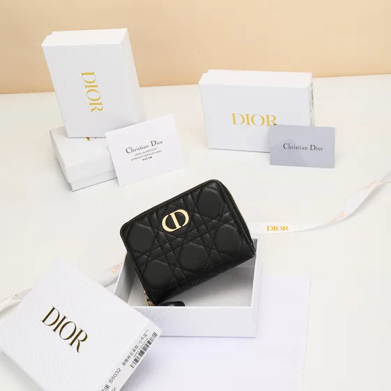 Dior Dior Caro Compact Zipped Wallet أسود Wallet