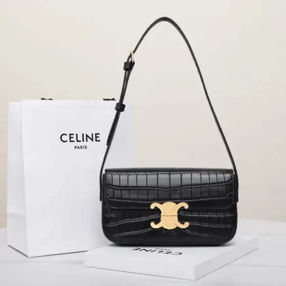 Celine Triomphe Black Shoulder Bag