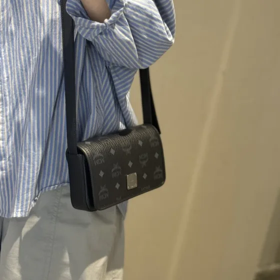 MCM Visetos Original Crossbody Bag Black Crossbody