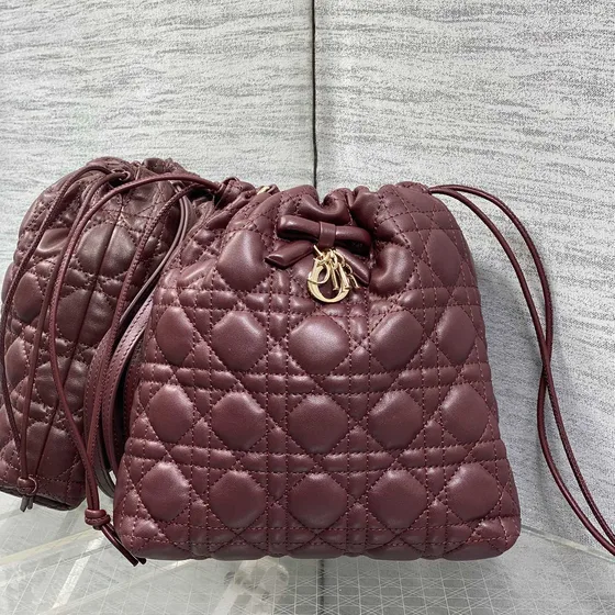 Dior Lady Dior Millie Necessaire Bordô Crossbody