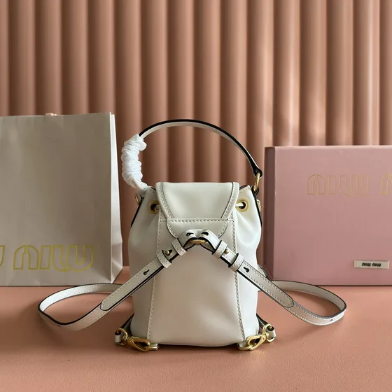 Miu Miu Bucket Bag White Top Handle