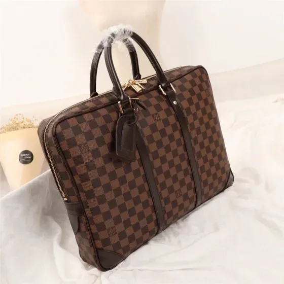Louis Vuitton Porte-Documents Voyage Marrón Asa superior
