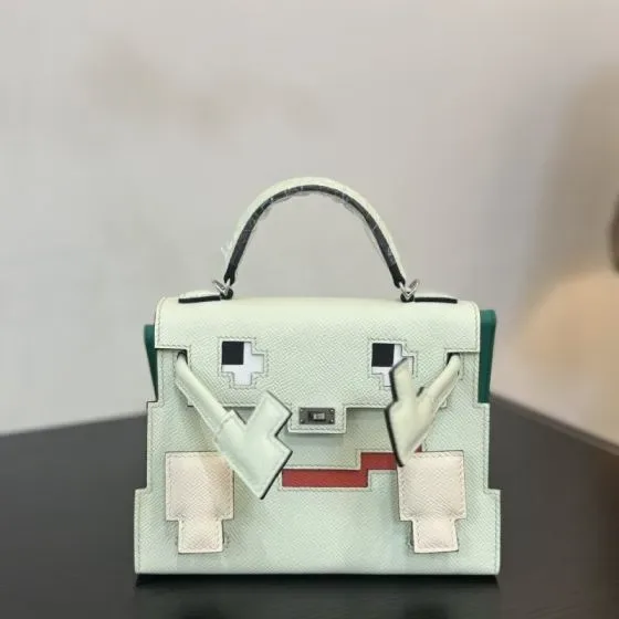 Hermes Kelly Doll Picto Light Green Top Handle